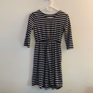 Black and white striped dress